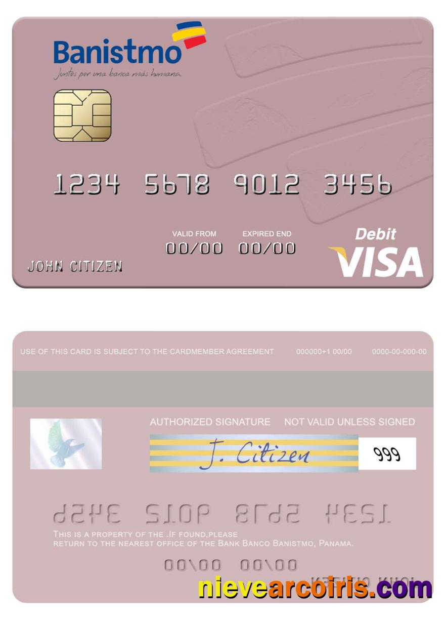 Panama Banco Banistmo visa debit card